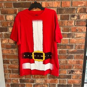 Holiday Time mens Christmas holiday Santa short sleeve t-shirt red XL